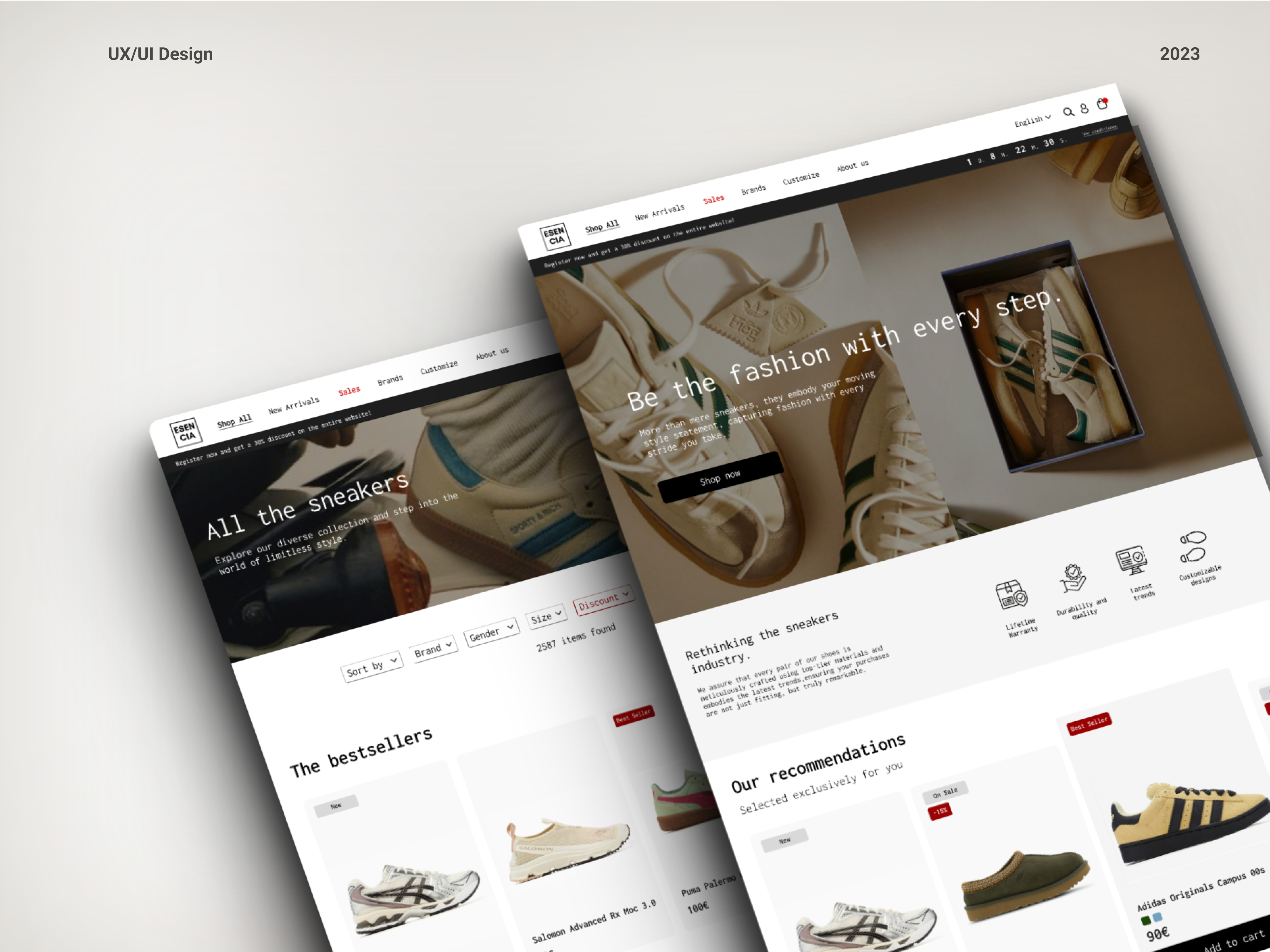 A mockup of Esencia platform.