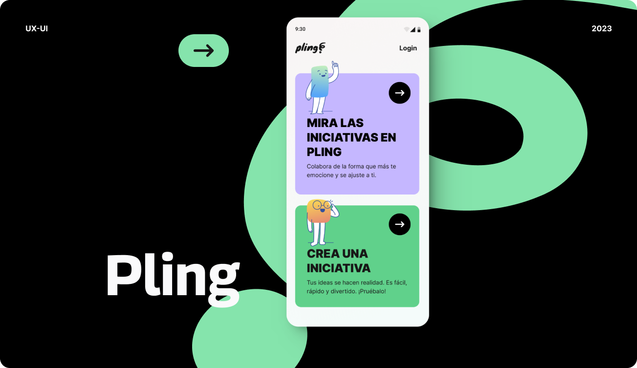 A mockup of the Pling App screens.