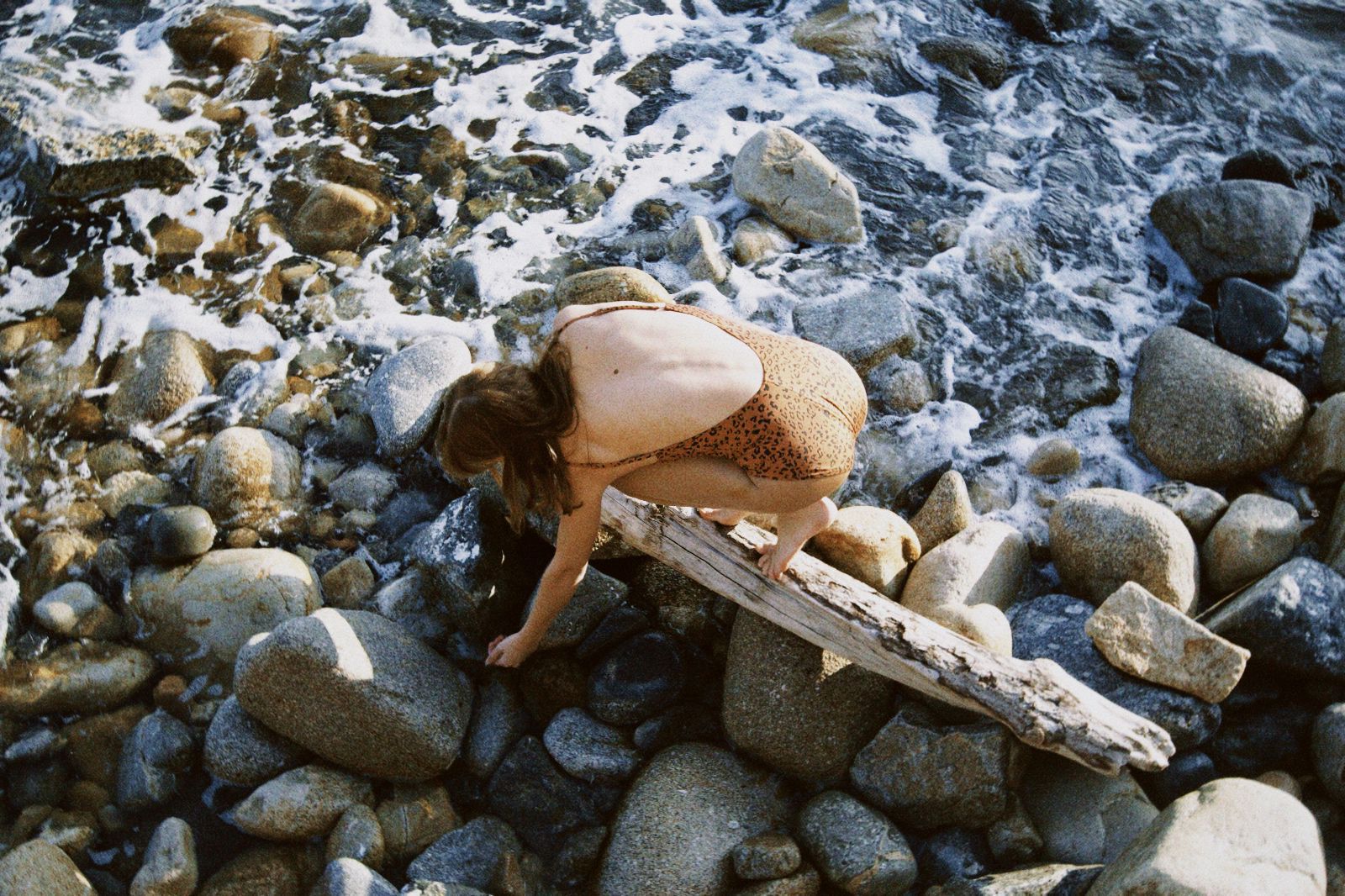 A photo of a girl in a fishermen's hut.
